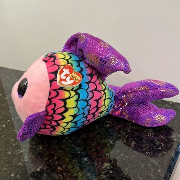 FLIPPY the Fish Beanie Boo Retired Beanbag Plush - New with Tags Vintage 1990s - Picture 3 of 12